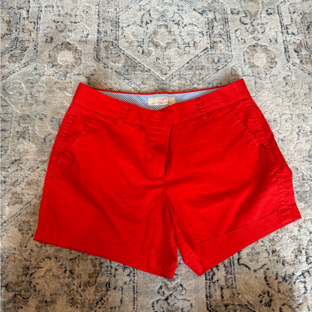 J. Crew Bright Red Cotton Chino Shorts